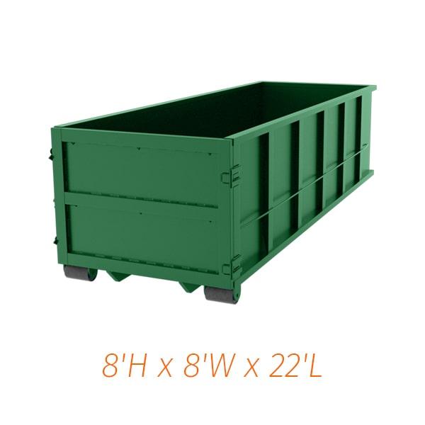 our 40-yard dumpsters can typically handle up to 5 tons of weight